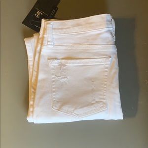 White denim skinny jeans